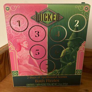 Wicked Movie Pink & Green 7 Days Bath Fizzies - Brand New in Box Glinda Elphaba
